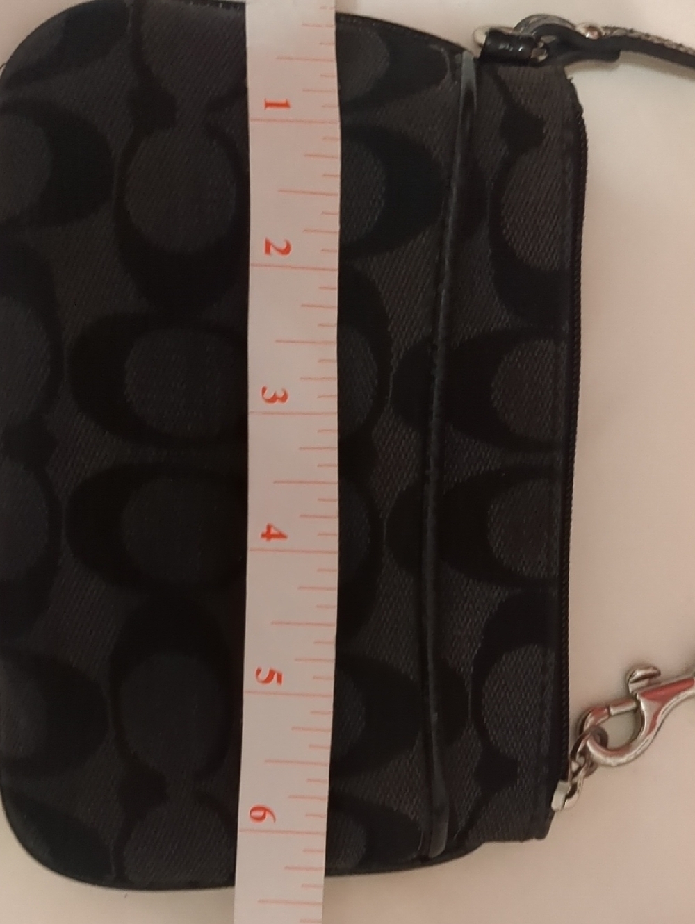 Coach Small Black Signature Canvas Wristlet - Picture 12 of 12